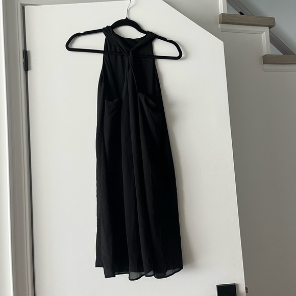 Black Sleeveless High Neck Mini Dress - Picture 5 of 8